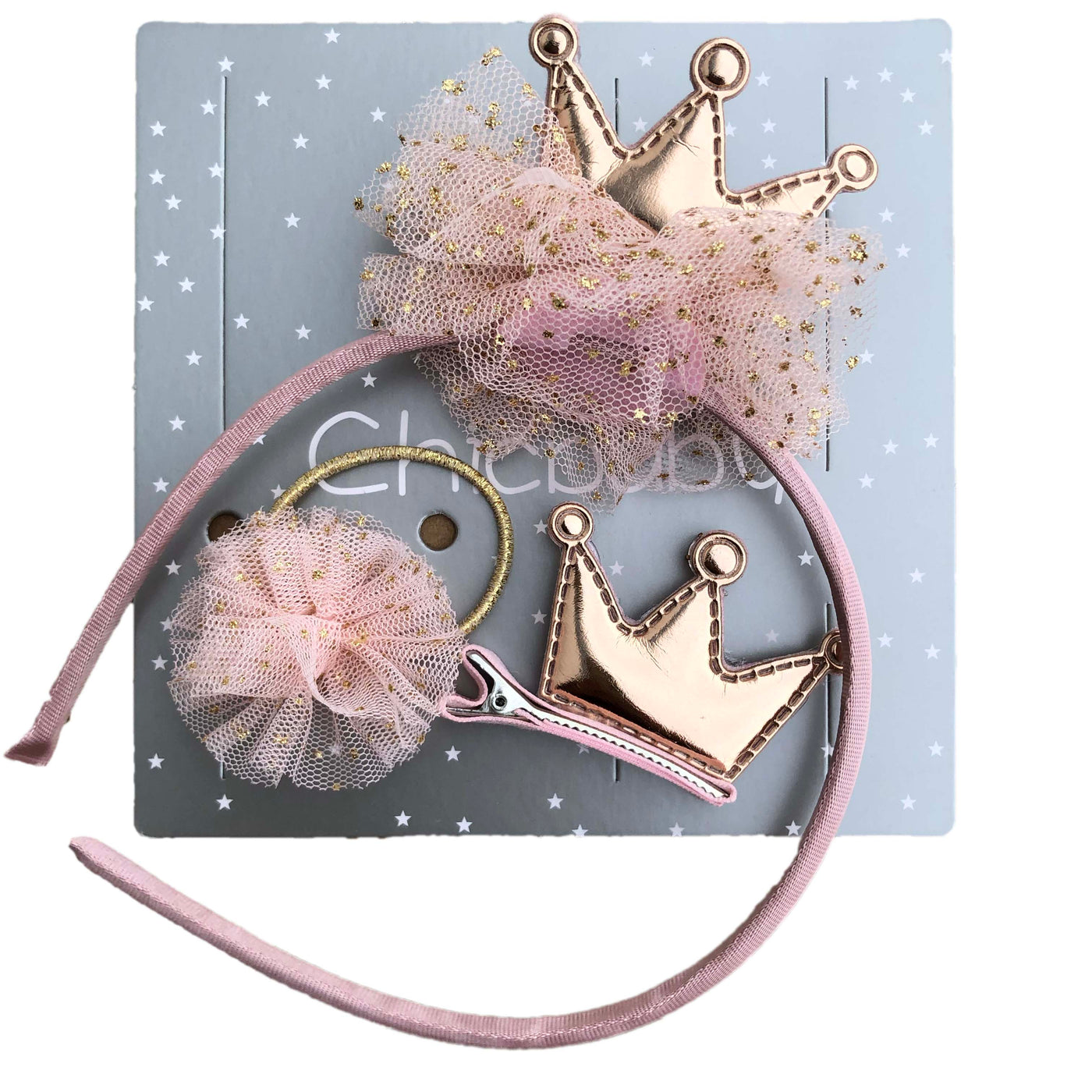 Baby Girl's Headband n Clip n Hair Tie 3 Piece Pack - Little Kooma
