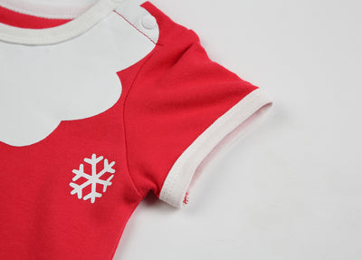 Baby Christmas Outfit Santa Short Sleeve Romper n Hat 2pc Set - Little Kooma