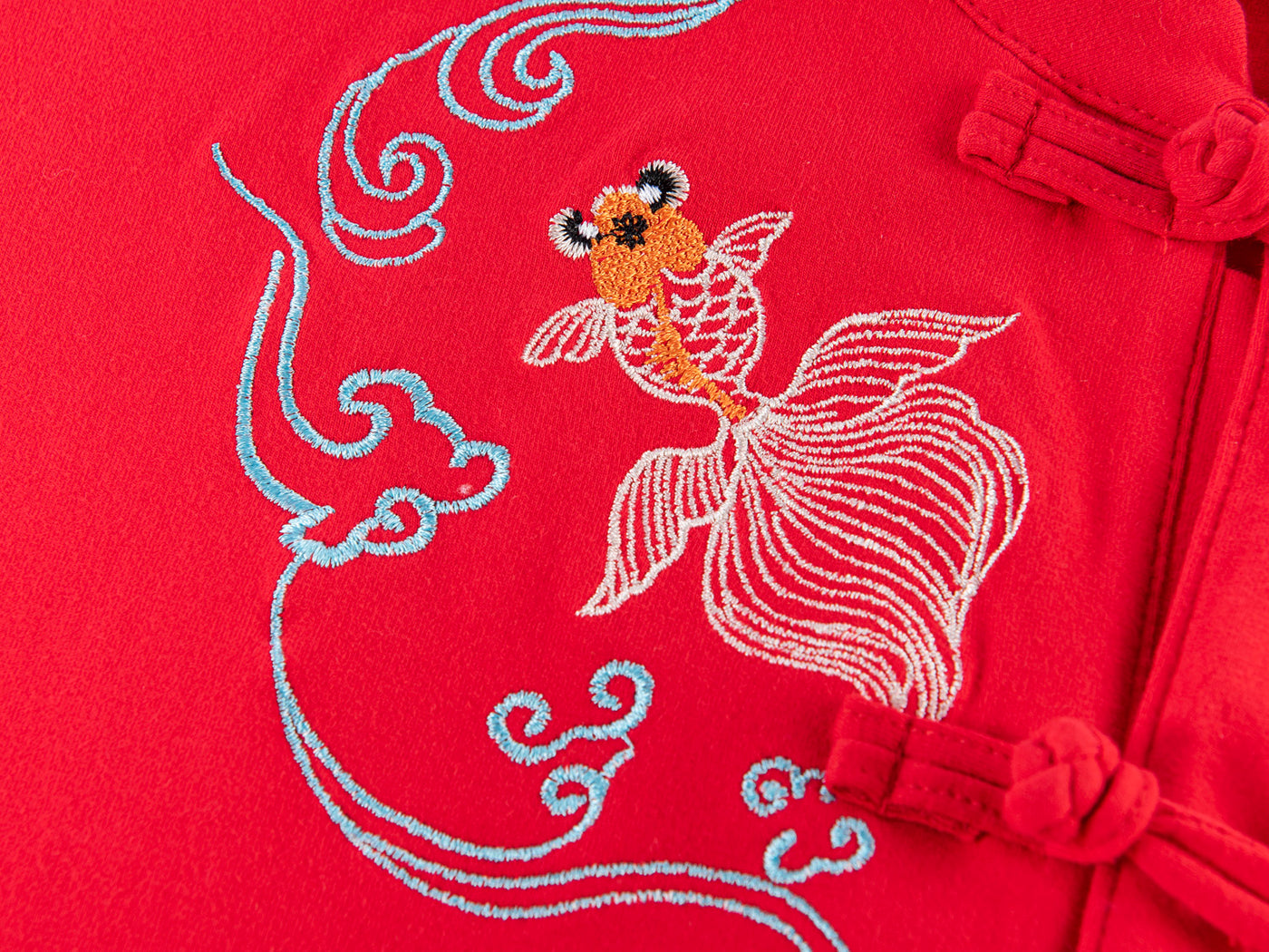 [Pre-order] Baby Kids Boys Cheongsam Set Double Golden Fish Top n Shorts CNY Chinese New Year Outfit - Little Kooma