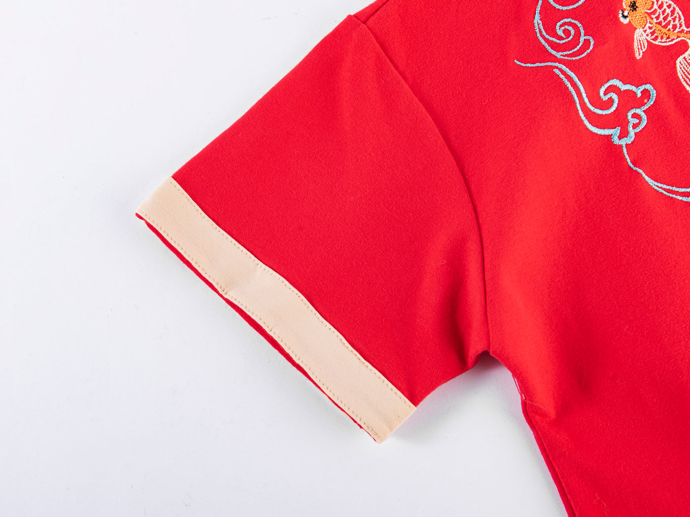 [Pre-order] Baby Kids Boys Cheongsam Set Double Golden Fish Top n Shorts CNY Chinese New Year Outfit - Little Kooma
