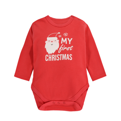 Baby Christmas Outfit My First Christmas Long Sleeve Bodysuit n Pants Two Piece Set - Little Kooma