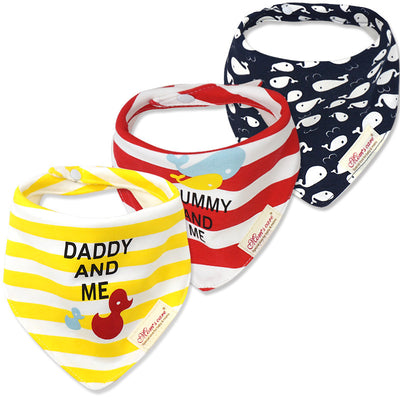 Baby Boy Cotton Towel Bibs 3 Piece Pack - Little Kooma