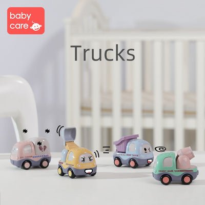Babycare Baby Toys Mini Cars Set Cartoon Trucks Vehicles Transportation Car Toys for Boys and Girls 4pcs - Little Kooma