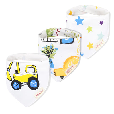 Baby Boy Cotton Towel Bibs 3 Piece Pack - Little Kooma