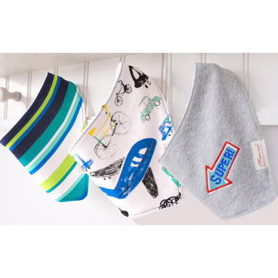Baby Boy Cotton Towel Bibs 3 Piece Pack - Little Kooma