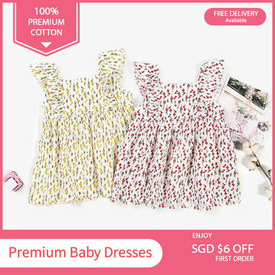 Baby Girl Ruffled Sleeves Floral Dress - 0902 - Little Kooma