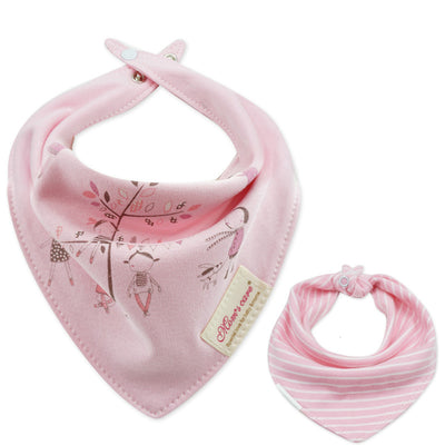 Baby Girl Double-Sided Cotton Bib - Little Kooma