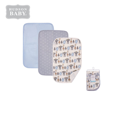 Hudson Baby 3Pc Quilted Burped Cloths 01023CH Royal Safari - Little Kooma