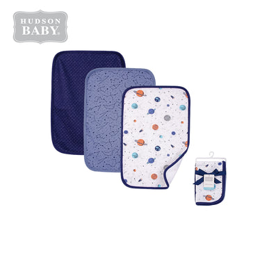 Hudson Baby 3Pc Quilted Burped Cloths 01038CH Space - Little Kooma