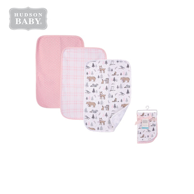 Hudson Baby 3Pc Quilted Burped Cloths 01067CH Winter Forest - Little Kooma