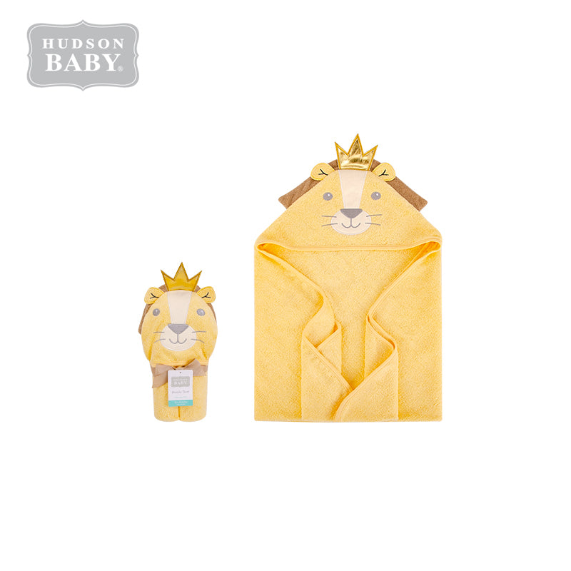 Hudson Baby Animal Hooded Towel(Woven Terry) 56488 Crown Lion - Little Kooma