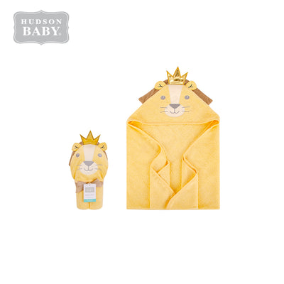 Hudson Baby Animal Hooded Towel(Woven Terry) 56488 Crown Lion - Little Kooma