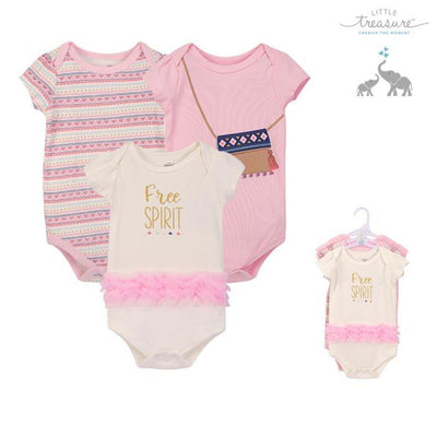 Hudson Baby Bodysuits 3 Piece Pack Free Spirit 72214 - 0512 - Little Kooma