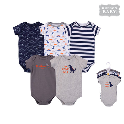 Hudson Baby Bodysuits 5 Piece Pack Dinosaur 58812 - 0801 - Little Kooma