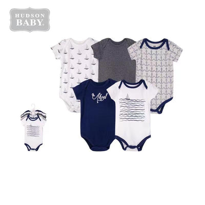 Hudson Baby Bodysuits 5 Piece Pack Sailboat 50933 - Little Kooma