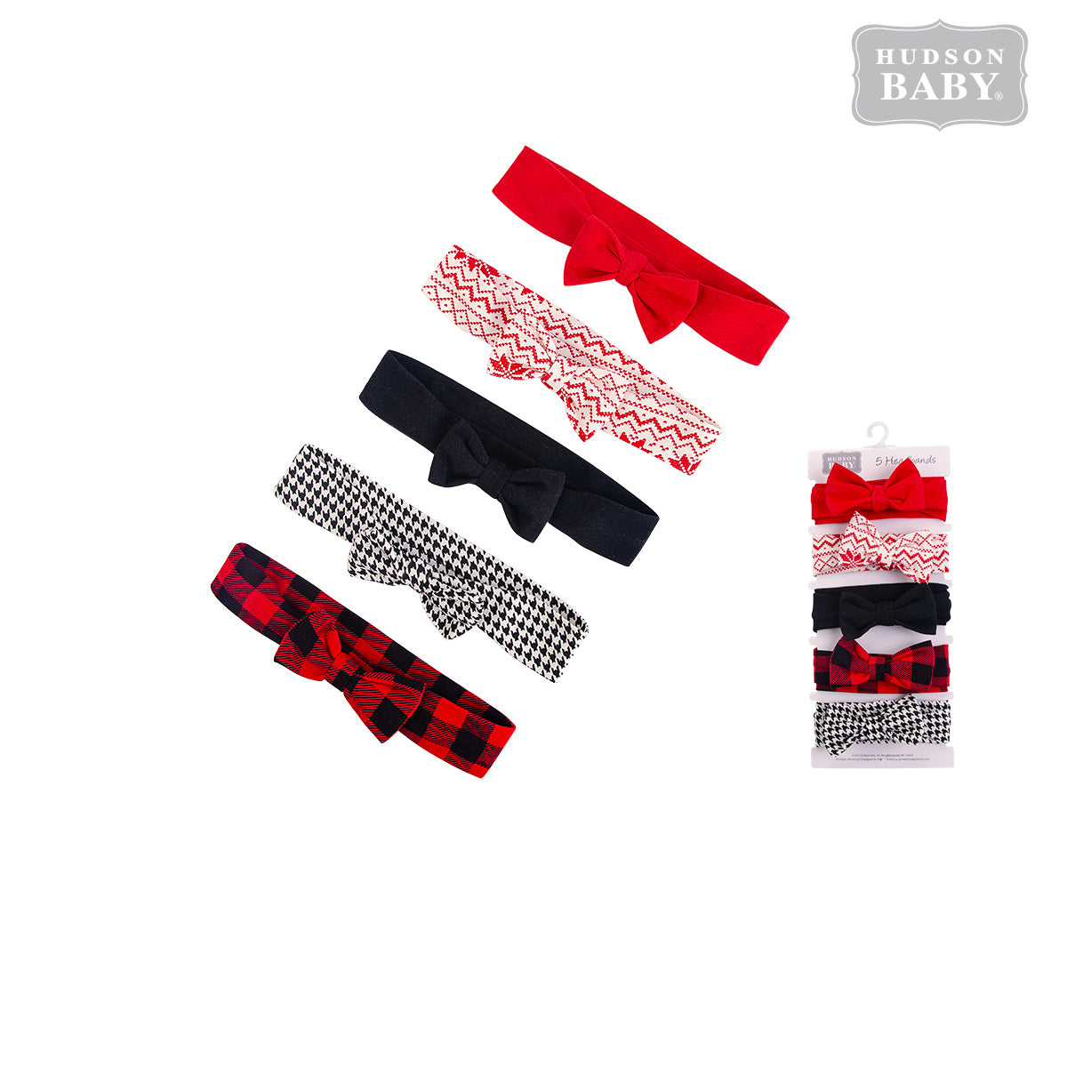 Hudson Baby Christmas Headwraps 5 Piece Pack 56544 - 1221 - Little Kooma