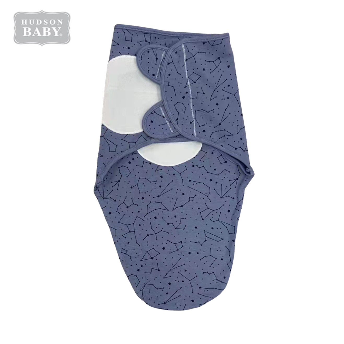 Hudson Baby Cotton Swaddle Wrap Magic Tape 0-3 months 1pc 01219CH Stars - Little Kooma