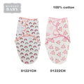 Hudson Baby Cotton Swaddle Wrap Magic Tape 0-3 months 2pc Set 01221CH 01222CH - Little Kooma