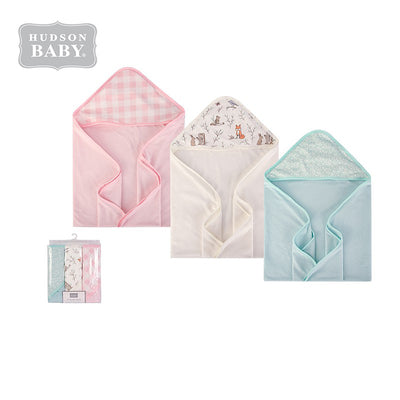 Hudson Baby Knit Terry Hooded Towel Set 3 Piece 57485 Enchanted Forest - Little Kooma