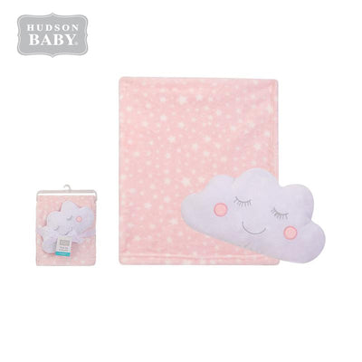Hudson Baby Plush Blanket n Toy Set Pink Cloud 52153 - Little Kooma