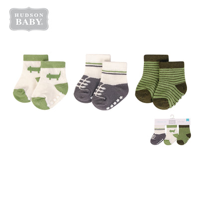 Hudson Baby Socks 3 Pairs Pack Anti-slip Crocodile 00776CH - Little Kooma