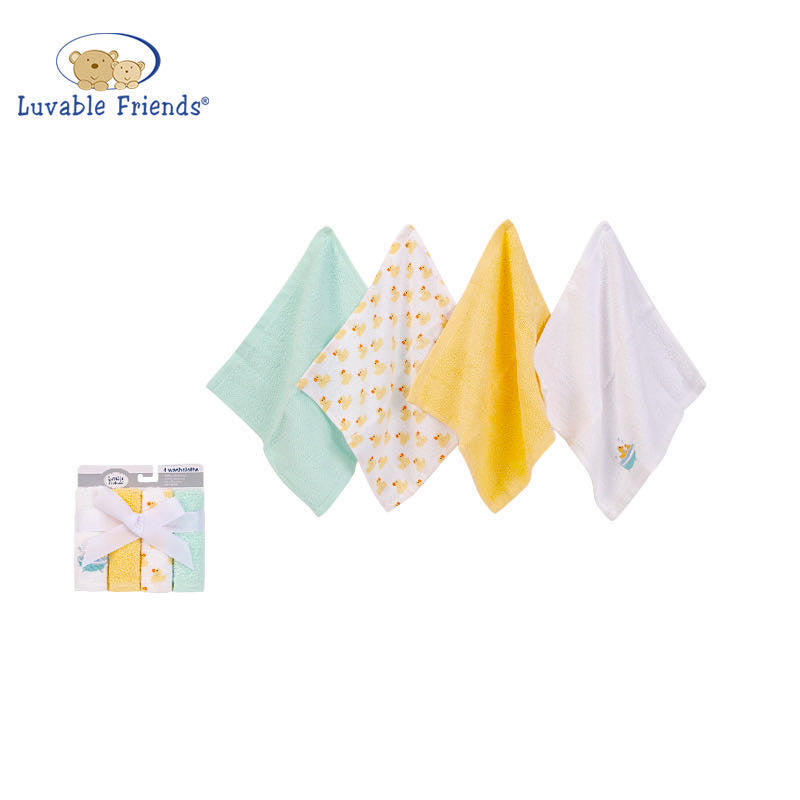 Hudson Baby Washcloth 4pcs Pack 05299 - 1116 - Little Kooma