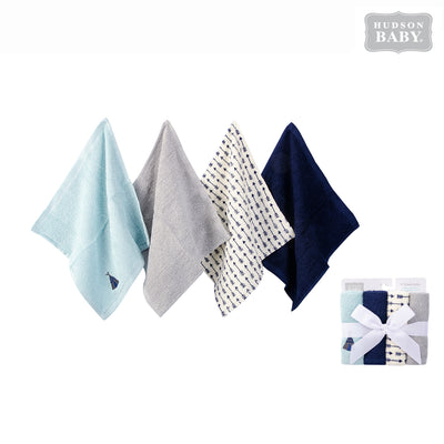 Hudson Baby Washcloth 4pcs Pack 57229CH - Little Kooma