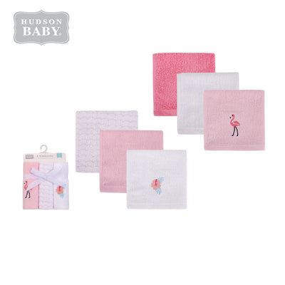 Hudson Baby Woven Terry Washcloths 6pcs Pack 57855 - 0528 - Little Kooma