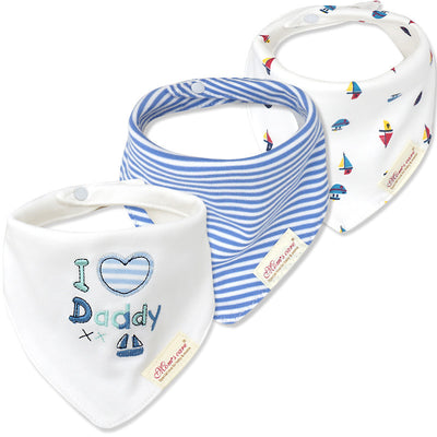 Baby Boy Cotton Towel Bibs 3 Piece Pack - Little Kooma