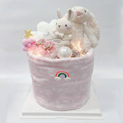New Born Baby Girl LED Light Diaper Cake Bunny Gift Hamper - Little Kooma