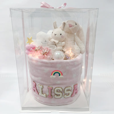 New Born Baby Girl LED Light Diaper Cake Bunny Gift Hamper - Little Kooma
