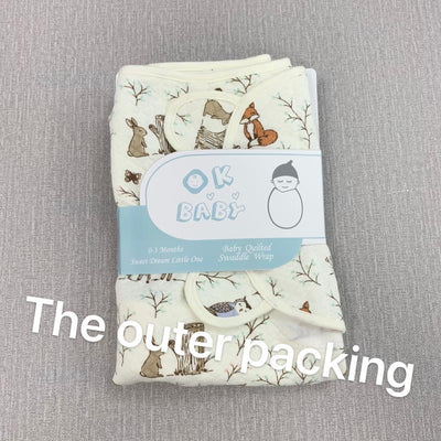 Baby Quilted Swaddle Wrap Magic Tape 0-3 months 2pc Set 42023/42024 - Little Kooma