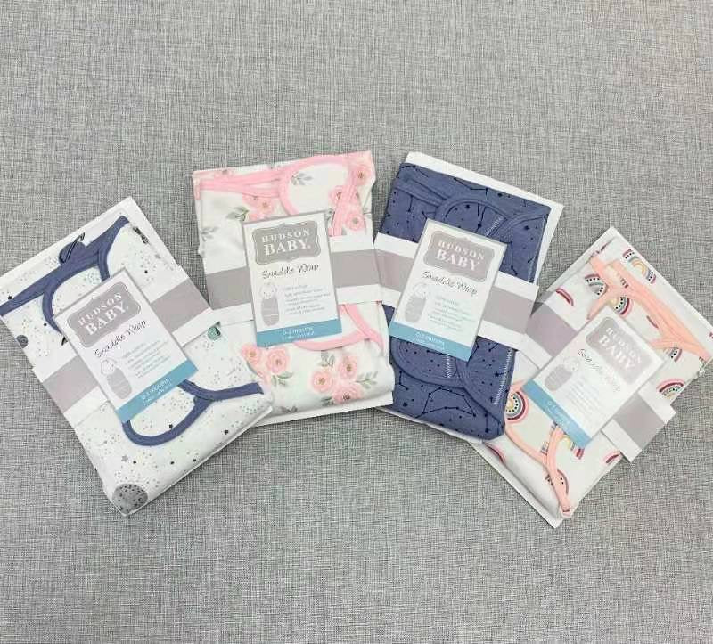 Hudson Baby Cotton Swaddle Wrap Magic Tape 0-3 months 1pc 01218CH Space - Little Kooma