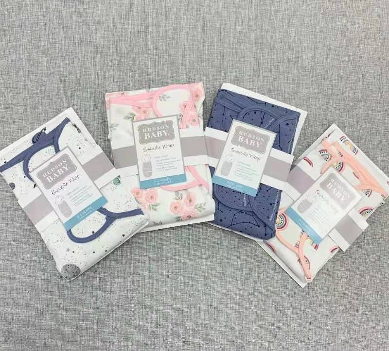 Hudson Baby Cotton Swaddle Wrap Magic Tape 0-3 months 1pc 01219CH Stars - Little Kooma