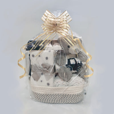 New Born Baby Boy LED Light Diaper Layette Toy Blanket Bear Moose Bulldozer Gift Hamper - Little Kooma