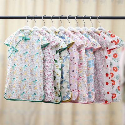 Baby Kids Girls Pink w White Flowers Cheongsam Dress Racial Harmony Day CNY Chinese New Year Outfit - Little Kooma