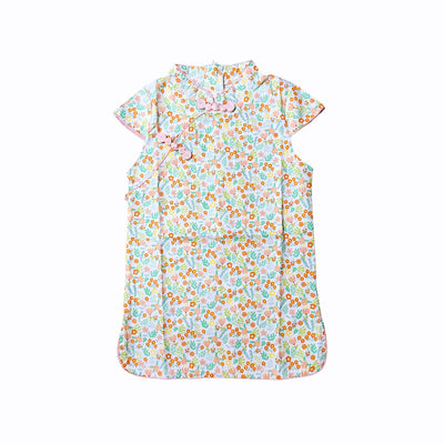 Baby Kids Girls Pink w Strawberries n Flowers Cheongsam Dress Racial Harmony Day CNY Chinese New Year Outfit - Little Kooma