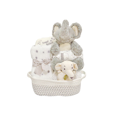 New Born Baby Boy LED Light Diaper Layette Toy Receiving Blanket Pillow Romper Bear Elephant Gift Hamper - Little Kooma