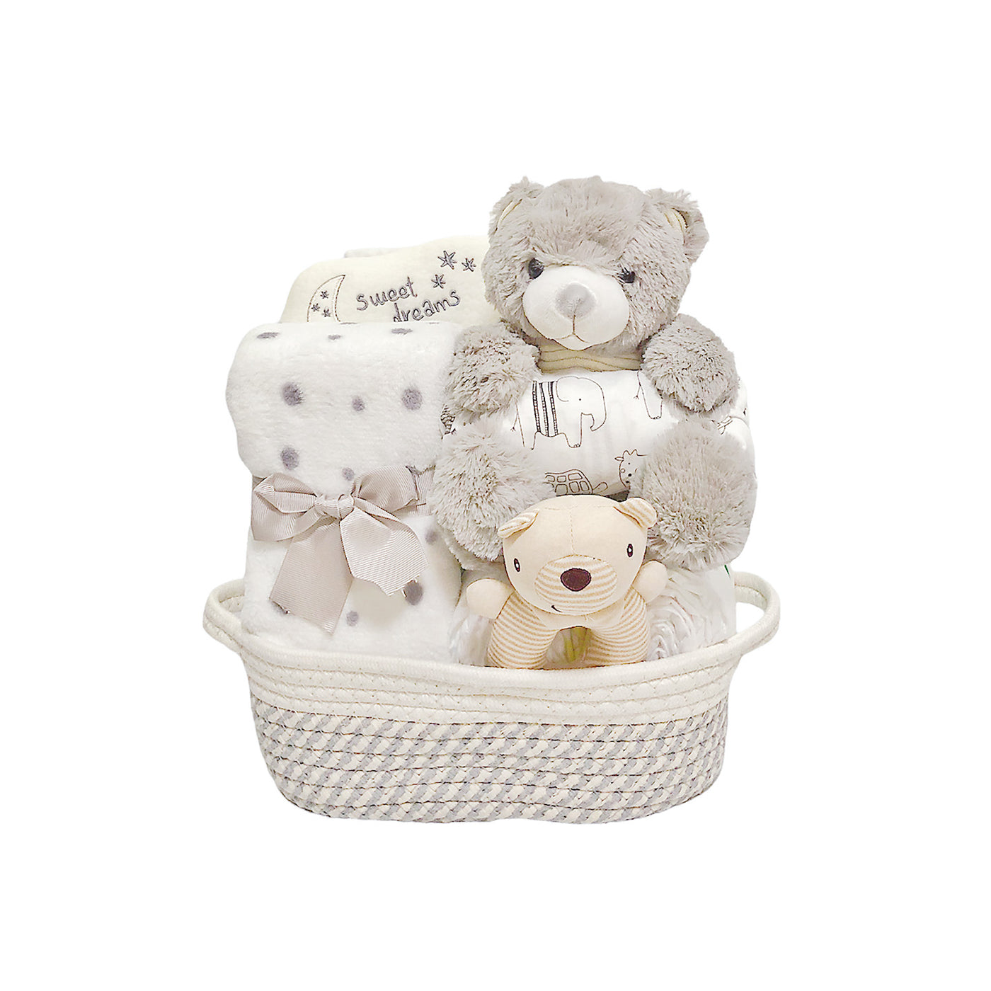 New Born Baby Boy LED Light Diaper Layette Toy Receiving Blanket Pillow Romper Bear Elephant Gift Hamper - Little Kooma