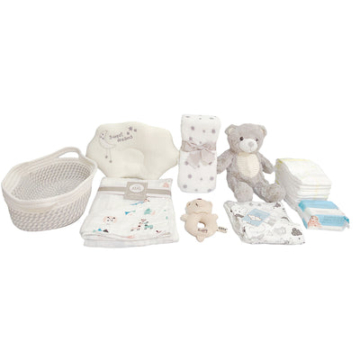 New Born Baby Boy LED Light Diaper Layette Toy Receiving Blanket Pillow Romper Bear Elephant Gift Hamper - Little Kooma