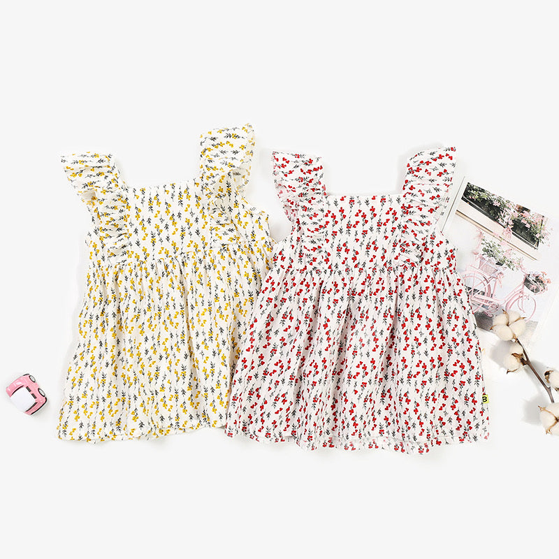 Baby Girl Ruffled Sleeves Floral Dress - 0902 - Little Kooma