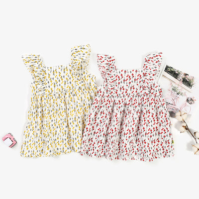 Baby Girl Ruffled Sleeves Floral Dress - 0902 - Little Kooma