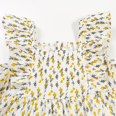 Baby Girl Ruffled Sleeves Floral Dress - 0902 - Little Kooma