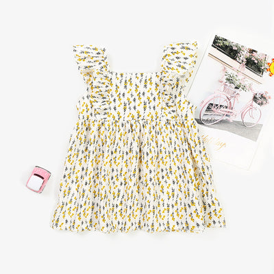 Baby Girl Ruffled Sleeves Floral Dress - 0902 - Little Kooma