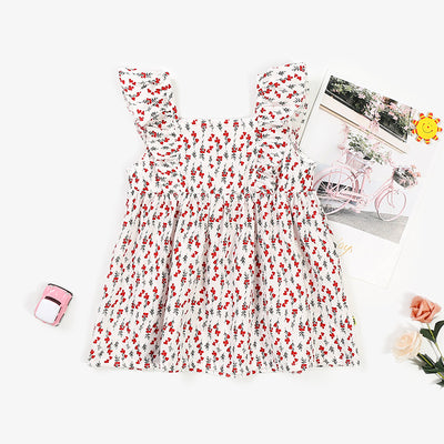 Baby Girl Ruffled Sleeves Floral Dress - 0902 - Little Kooma