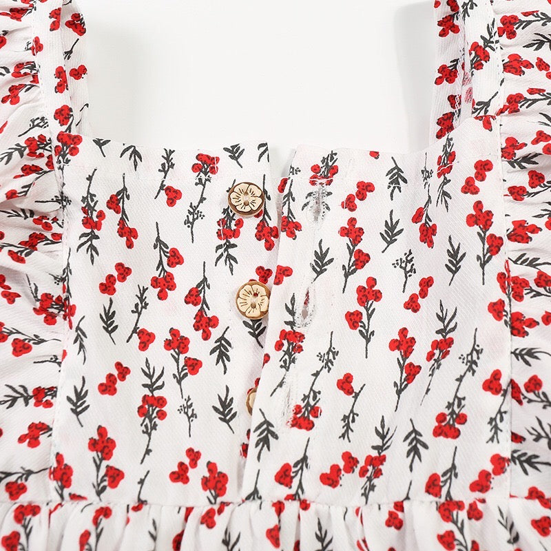 Baby Girl Ruffled Sleeves Floral Dress - 0902 - Little Kooma