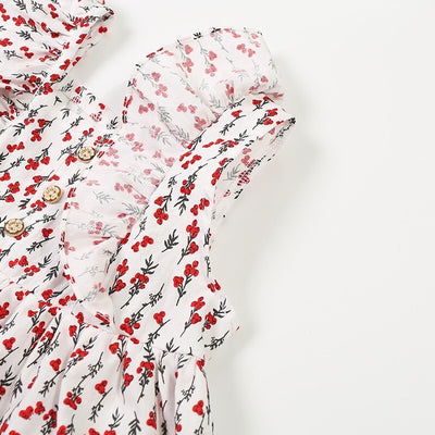 Baby Girl Ruffled Sleeves Floral Dress - 0902 - Little Kooma
