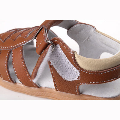 Boy’s Leather Sandals Shoes Magic Tape - SQ1112 - Little Kooma