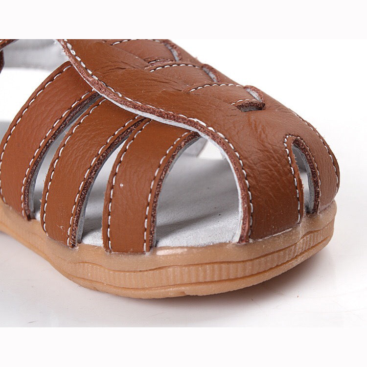 Boy’s Leather Sandals Shoes Magic Tape - SQ1112 - Little Kooma