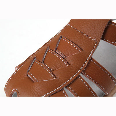 Boy’s Leather Sandals Shoes Magic Tape - SQ1112 - Little Kooma